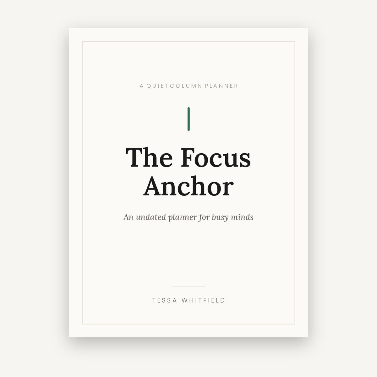 The Focus Anchor — front cover